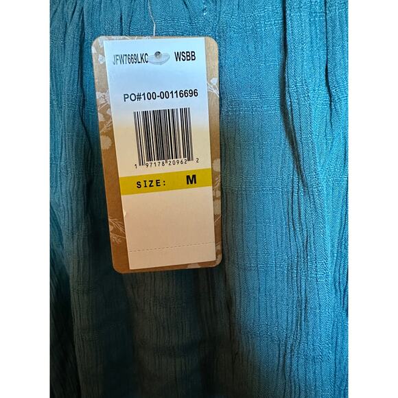 Mason & Belle Boho Crochet Aqua Blouse, Size Medium, NWT - Picture 8 of 9